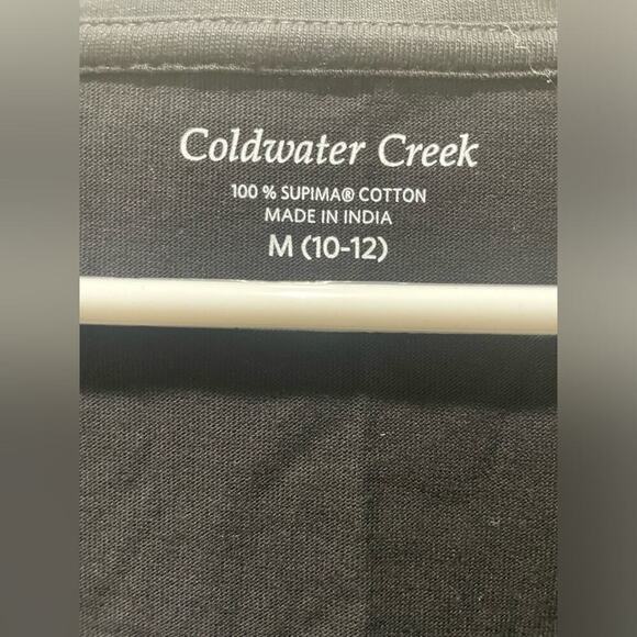 NWT Coldwater Creek Basic Black T-shirt Short Sleeve Pima Cotton- M (8-10) - Picture 5 of 5